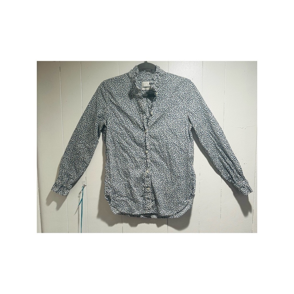 J. Crew Blue and White Casual Button Down Shirt